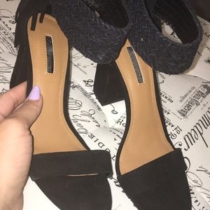Black high heel sandals